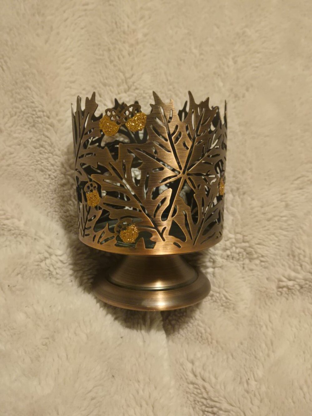 Sonoma Goods For Life® Bronze Finish Metal Leaf Design Candleholder